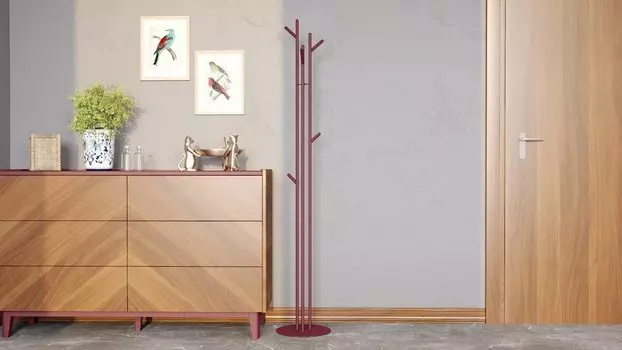 Вешалка напольная Wood, цвет бордовый