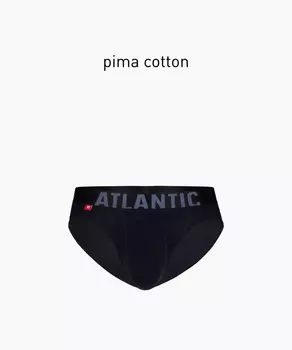 Мужские трусы слипы спорт Atlantic, 1 шт. в уп., пима хлопок, темно-синие, MP-1570