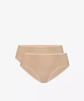 Трусы женские хипстер Atlantic, набор из 2 шт., модал, бежевые, Basic 2BLP-056