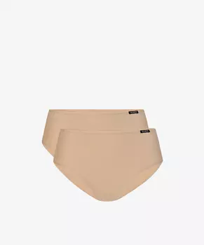 Женские трусы слипы классика Atlantic, набор 2 шт., хлопок, бежевые, Basic 2BLP-579