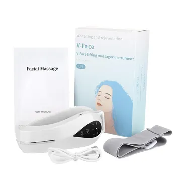 Массажер для подтяжки лица V Face Lifting Massager для удаления двойного подбородка LED Photon Therapy EMS Массажер для лица Vibration V Line Устройство для похудения и подтяжки лица