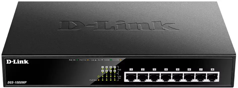 Коммутатор D-LINK DGS-1008MP/B1A