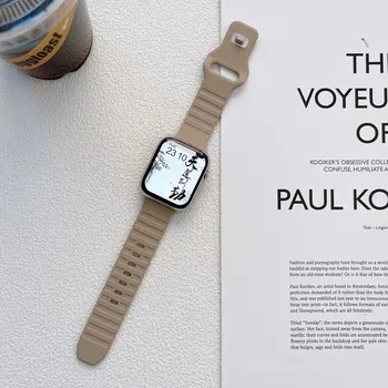 Спортивный силиконовый ремешок для Apple Watch Sereis Ultra 8, 7, 41 мм, 45 мм, 38 мм, 42 мм, 40 мм, 44 мм, 49 мм, водонепроницаемый ремешок для iWatch 6, 5, 4, 3, 2 SE, аксессуары 38 40 41MM белый