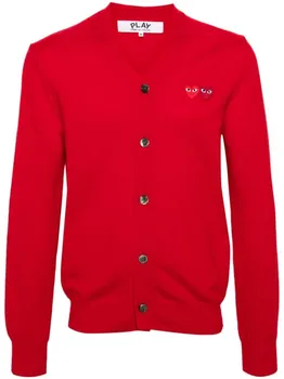 Comme Des Garons Play шерстяной кардиган с нашивками, красный