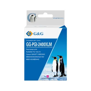 Картридж G&G GG-PGI-2400XLM струйный PGI-2400XL M пурпурный (20.4мл) для Canon MAXIFY iB4040/ МВ5040/ МВ5340
