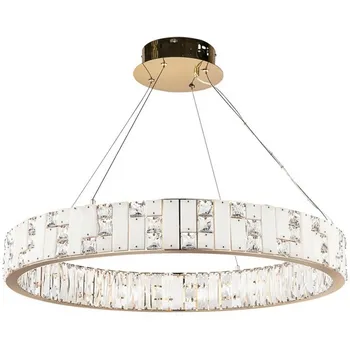 Подвесной светильник Odeon Light Crossa 5072/100L золото/прозрачный/белый/металл/хрусталь/алебастр LED 100W 3700K