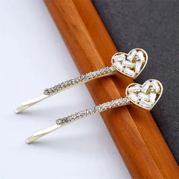 New Koreaanse Crystal Hair Clips Temperament Rhinestone Lichtmetalen Elegant Vrouwen Haar Accessoires Woord Clip Styling Tool
