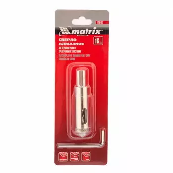 Сверло алмазное по керамограниту Matrix 726163, 16x67 мм