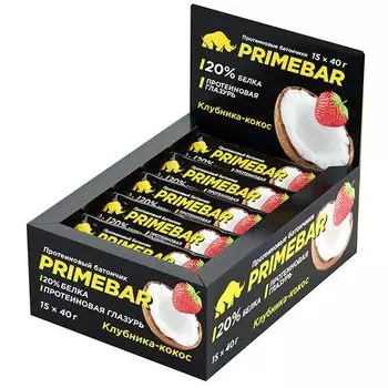 Батончик с содержанием протеина (20%) со вкусом клубники и кокоса Primebar/Праймбар 40г*15шт