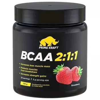 Аминокислоты БЦАА/BCAA 2:1:1 со вкусом клубники Primekraft/Праймкрафт 150г