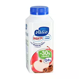 Питьевой йогурт Valio Clean Label печеное яблоко, корица 0,4% 330 г
