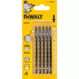 Пилка для лобзика Dewalt по дереву.HCS 100х70х4.0х60мм T244D,5шт