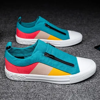 Fashion Summer and Autumn Breathable Mens Casual Shoes A Pedal Lazy Mens Casual Flats Men s Canvas Shoes 6.5 серый
