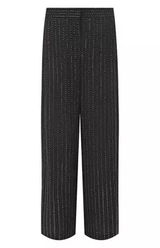 Шелковые брюки с отделкой стразами Giorgio Armani
