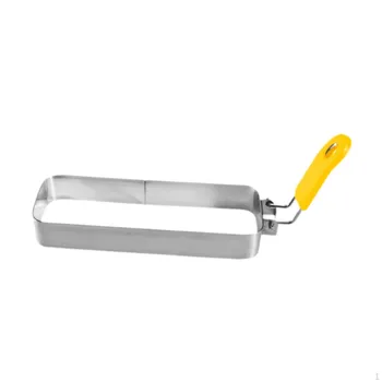 Egg Griddle Cooking Shape Crumpet s for Pan with Handle Rectangle Non Sticky Silver handle