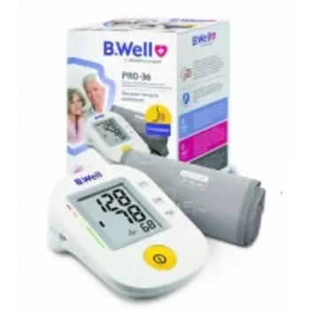 B.Well - Тонометр PRO-36 автомат с адаптером говорящий, 1 шт
