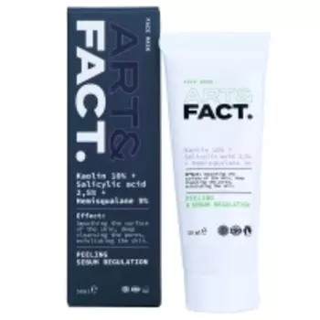 Art&amp;Fact - Угольная маска для лица Kaolin 10% + Salicylic Acid 2,5% + Hemisqualane 9%, 50 мл