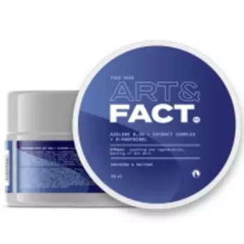 Art&Fact - Успокаивающая маска с азуленом 0,3%, комплексом экстрактов и Д-пантенолом для лица, 50 мл