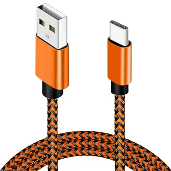 Кабель USB Type C Date Sync 2.4A для быстрой зарядки, нейлоновый плетеный провод, зарядный кабель для мобильных телефонов Huawei Android 1M 2M 3M 1m