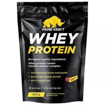 Протеин сывороточный со вкусом Клубника-банан Whey Primekraft/Праймкрафт дойпак 900г