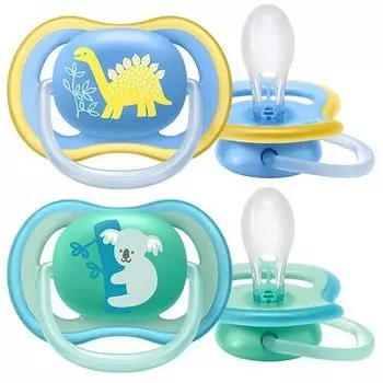 Пустышка силиконовая ортодонт. с футляром c 18 мес. Ultra Air Philips Avent 2шт (SCF349/11)