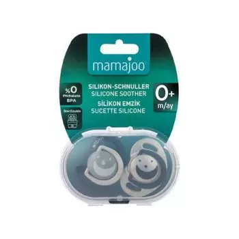 Пустышка силиконовая с боксом для хранения и стерилизации 0+ мес. Black&Pearl Mamajoo 2шт