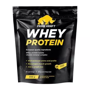 Протеин сывороточный со вкусом Банановый йогурт Whey Primekraft/Праймкрафт дойпак 500г