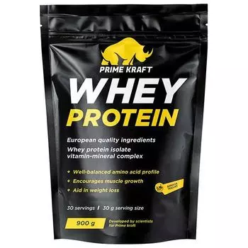 Протеин сывороточный со вкусом Банановый йогурт Whey Primekraft/Праймкрафт дойпак 900г