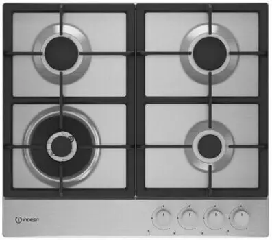 Газовая варочная панель INDESIT THPM 642 IX / I, 4 конфорки, серебристый (869890400170)