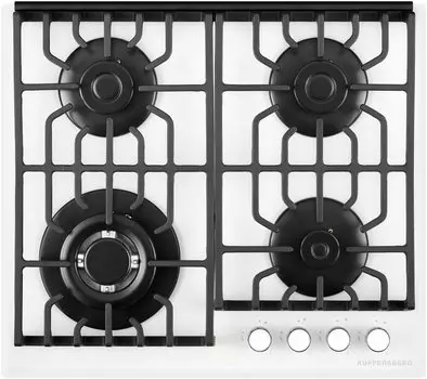 Газовая варочная панель Kuppersberg TG 69 W, 4 конфорки, белая (TG 69 W)