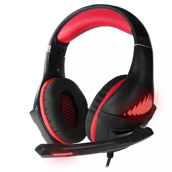Гарнитура CROWN CMGH-2100, USB, черный/красный