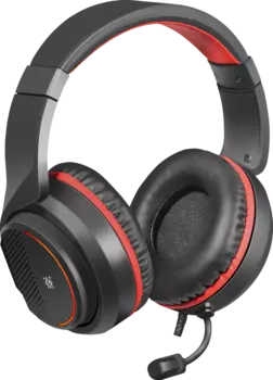 Гарнитура Defender Apex, 2xJack 3.5mm/USB (только питание), черный/красный (64525)