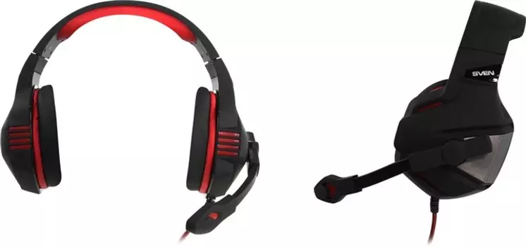 Проводная гарнитура SVEN AP-G890MV, 2xJack 3.5mm, черный/красный