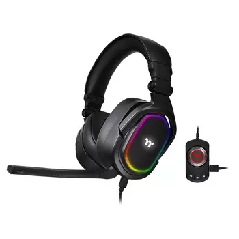Гарнитура Thermaltake ARGENT H5 RGB 7.1 Surround Gaming Headset, Jack 3.5mm/USB, черный (GHT-THF-DIECBK-31)