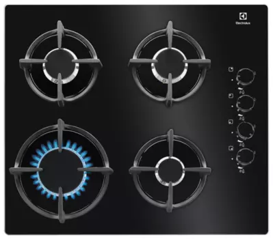 Газовая варочная панель ELECTROLUX EGG6407K, 4 конфорки, черный (EGG6407K)