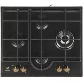 Газовая варочная панель ELECTROLUX GPE363RBB 4 конфорки, черный/золотистый (GPE363RBB)