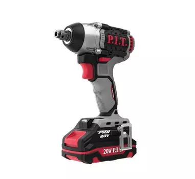 Гайковерт P.I.T. PIW20H-300B/1, аккумуляторный, ударный, 300 нм, квадрат 1/2", 2 А·ч, Li-Ion, 20 В, кейс, 2 кг (PIW20H-300B/1) акб + зу