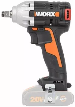 Гайковерт Worx WX272.9, аккумуляторный, ударный, 300 Н·м, квадрат 1/2", Li-Ion, 20В, 1.1кг поставляется без аккумуляторов и зарядного устройства