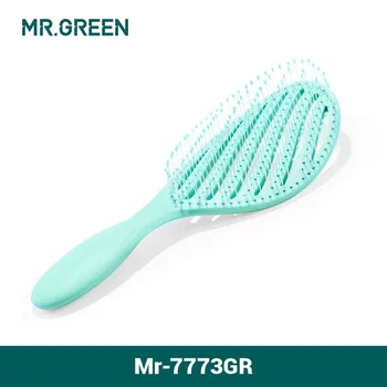 MR.GREEN расческа для массажа кожи головы, расческа для укладки волос, распутывающий инструмент для быстрой сушки феном, инструмент для распутывания влажных и сухих вьющихся волос розовый