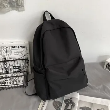 Модный простой женский рюкзак, непромокаемый однотонный школьный рюкзак для девочек-подростков, большая вместительная студенческая сумка, дорожный рюкзак 32 x14 x 45 cm белый