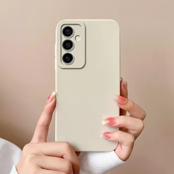 Для Samsung Galaxy A15 S24 + F15 5G A55 M15 S24 Ultra Чехлы для телефонов Сумки для телефонов Сплошной цвет Матовая жидкость Мягкие силиконовые защитные чехлы для экрана Бампер для Galaxy Samsung A15