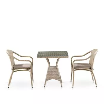 Комплект плетеной мебели T706/Y350-W85-70x70 2Pcs Latte