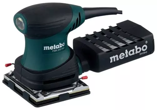 Вибрационная шлифмашина Metabo FSR 200 Intec, сетевая, 200Вт, 26000кол/мин, лента 114мм x 102мм, пылесборник, кейс, 1.25кг (600066500)