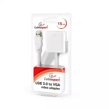 Конвертер Cablexpert, USB 3.0-VGA, белый (AB-U3M-VGAF-01-W)