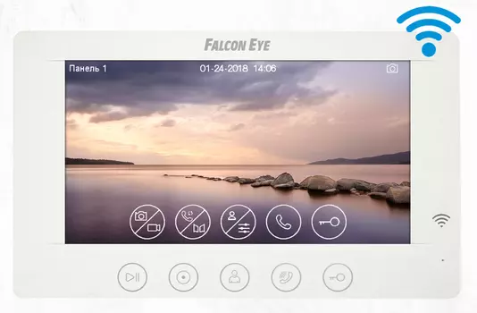 Видеодомофон Falcon Eye Cosmo HD Wi-Fi, 7" 800x480, поддержка панелей: 2 шт., поддержка камер: 2 шт., белый (COSMO HD WI-FI)