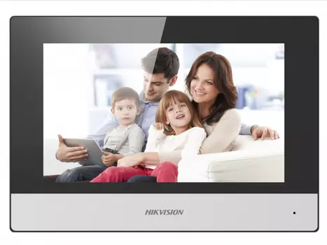 Видеодомофон Hikvision DS-KH6320-TE1, 7" 1024x600, черный/серебристый (DS-KH6320-TE1)