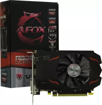 Видеокарта AFOX AMD Radeon RX 550 AFRX550-2048D5H4-V6, 2Gb DDR5, 128 бит, PCI-E, DVI, HDMI, DP, Retail (AFRX550-2048D5H4-V6)