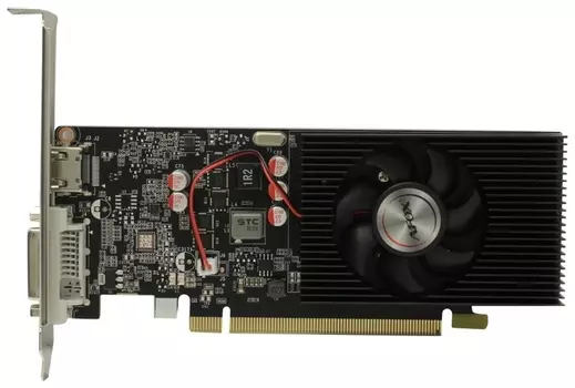Видеокарта AFOX NVIDIA GeForce GT 1030, 2Gb DDR5, 64 бит, PCI-E, DVI, HDMI, Retail (AF1030-2048D5L5-V2)