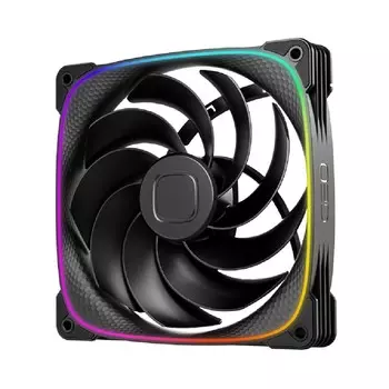 Вентилятор Geometric Future Squama 2503RB-14 REVERSE, 140 мм, 2100rpm, 34 дБ, 4-pin PWM, 1шт, черный, ARGB подсветка (GF_SQM-2503RB-14-SP)