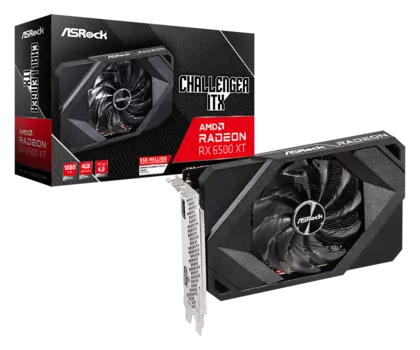Видеокарта ASRock AMD Radeon RX 6500 XT Challenger ITX, 4Gb DDR6, 64 бит, PCI-E, HDMI, DP, Retail (RX6500XT CLI 4G)